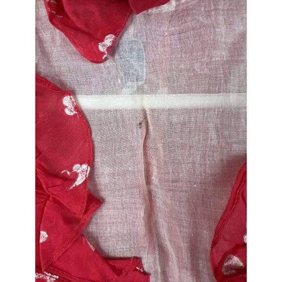 Vintage Custom Mery Hampson Girls Dress Red & White Sheer Ruffle Details - Picture 3 of 11